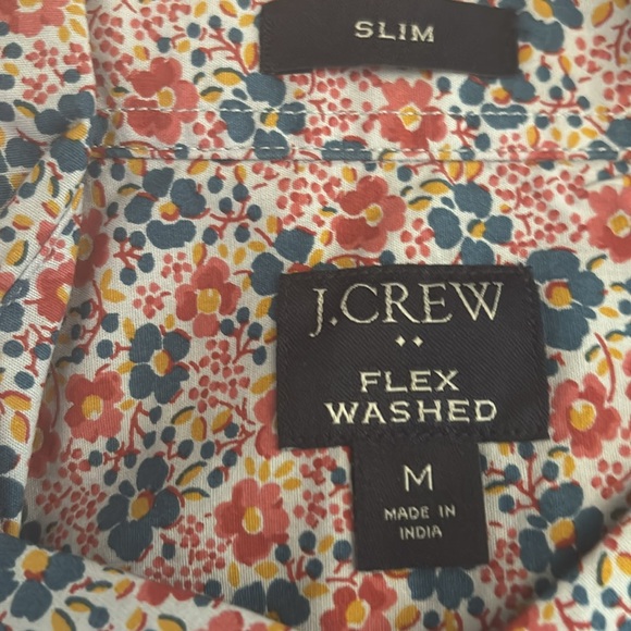 J. Crew Casual Floral Button Down Shirt Pink Salmon - Picture 5 of 7